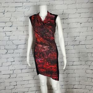 Helmut Lang Red and Black Dress